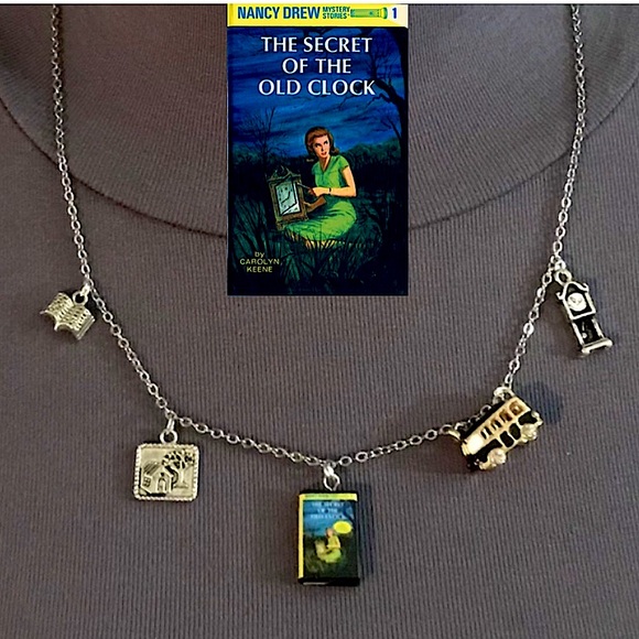Hand Crafted Jewelry - Nancy Drew Secret of the Old Clock by Carolyn Keene Handmade Literature Necklace